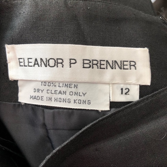 Eleanor P. Brenner Black Linen Pencil Skirt 12 - Picture 3 of 3